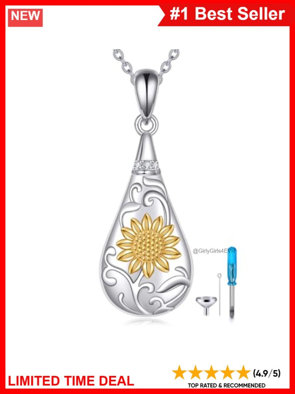 Sterling Silver Mountain Urn Necklace Abalone Shell Memorial Cremation Pendant